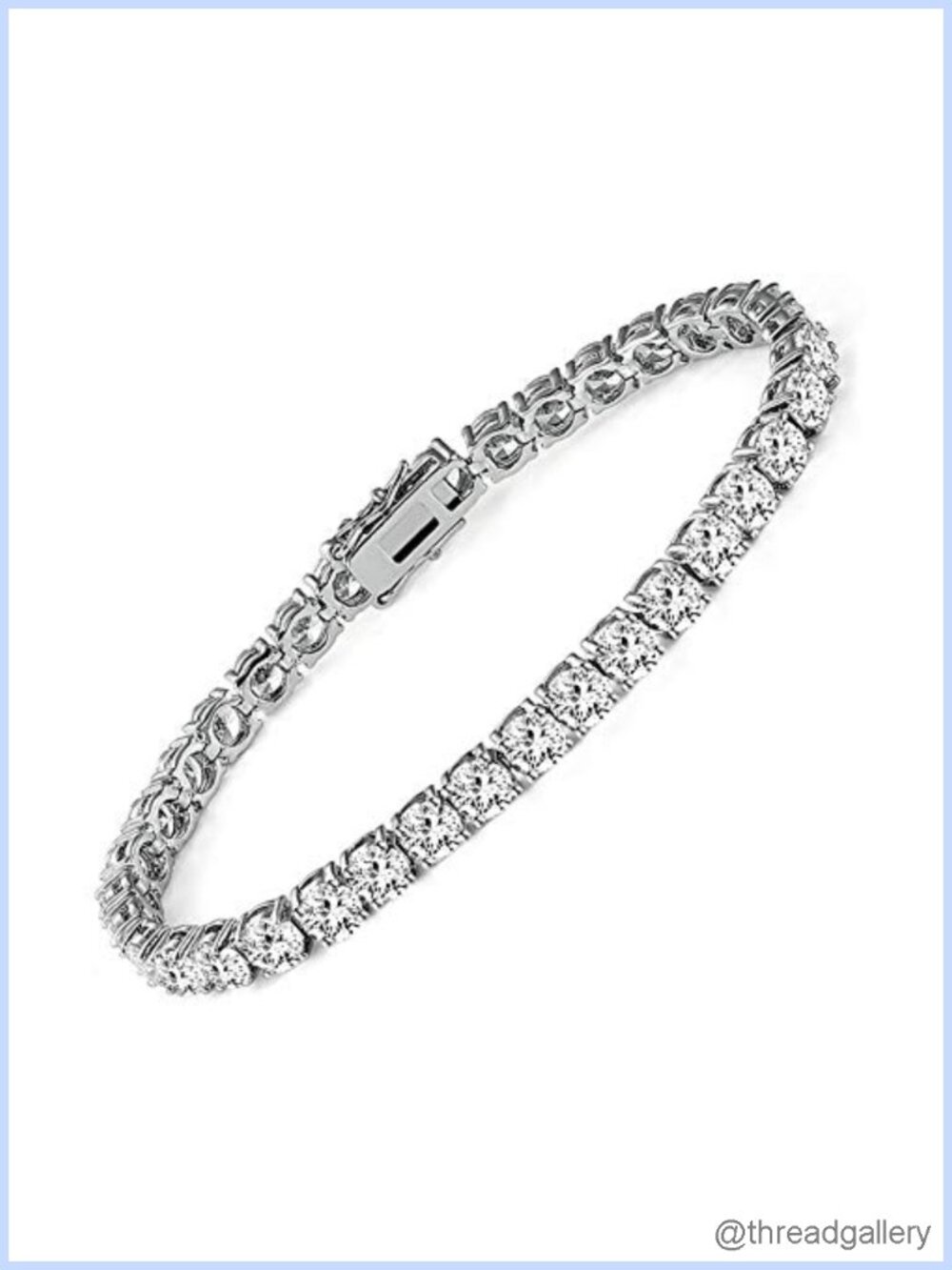 Tennis Bracelet 4mm Cubic Zirconia White Gold Plated 7.5 inch